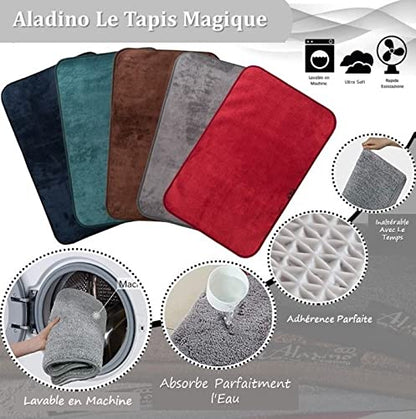 Aladino il tappeto Magico® - L'Original Tapis d'Entrée Intérieur et Extérieur, Antidérapant et Lavable en Machine, Tapis Ultra Absorbant, Tapis de Bain, Maison et Cuisine, Made in Italy